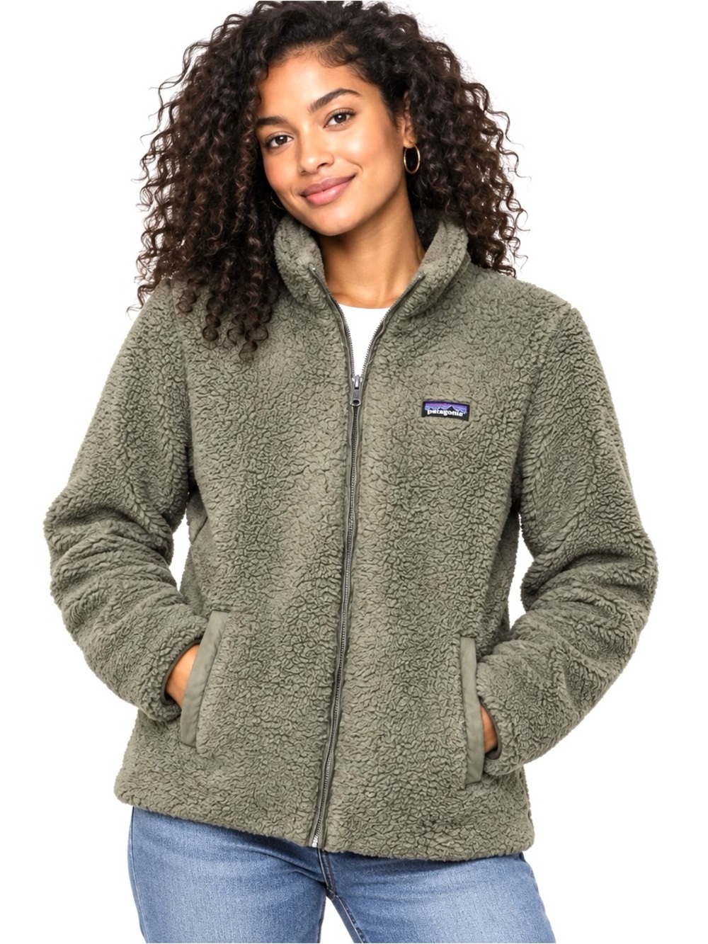 Patagonia Women's Los Gatos Fleece Full Zip Jacket Charcoal Grey Size M Flawed